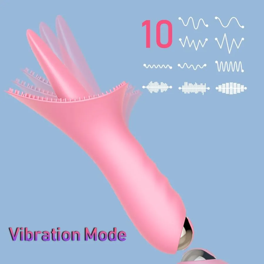10 Modes Dildo Tongue Vibrator Nipple Massage