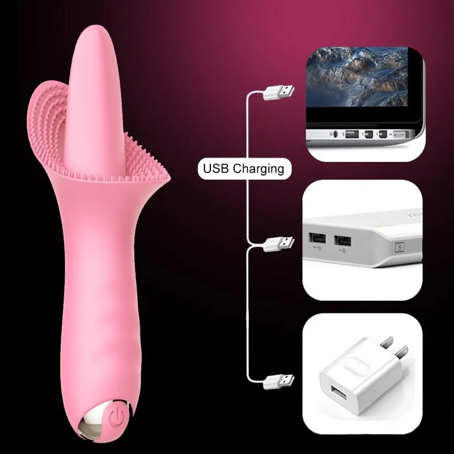 10 Modes Dildo Tongue Vibrator Nipple Massage