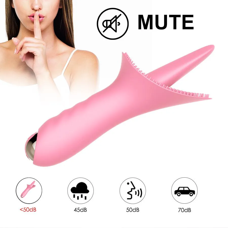 10 Modes Dildo Tongue Vibrator Nipple Massage