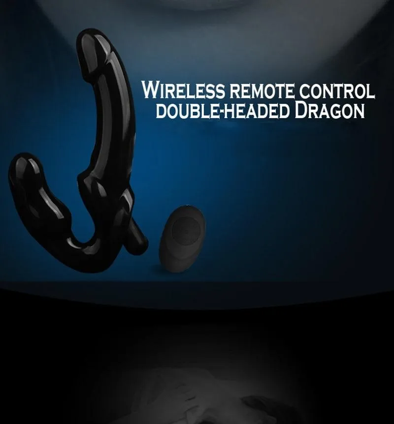 10 Speed Remote Control Vibrating Silicone Strapless Strap-On Dildo