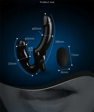 10 Speed Remote Control Vibrating Silicone Strapless Strap-On Dildo