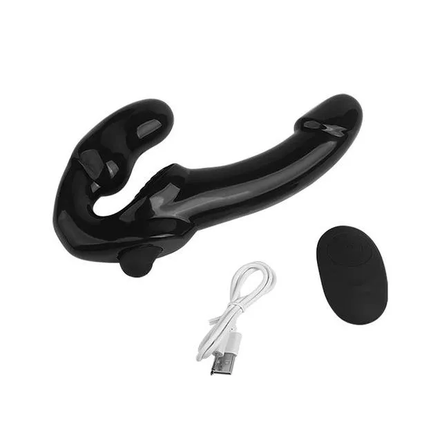 10 Speed Remote Control Vibrating Silicone Strapless Strap-On Dildo