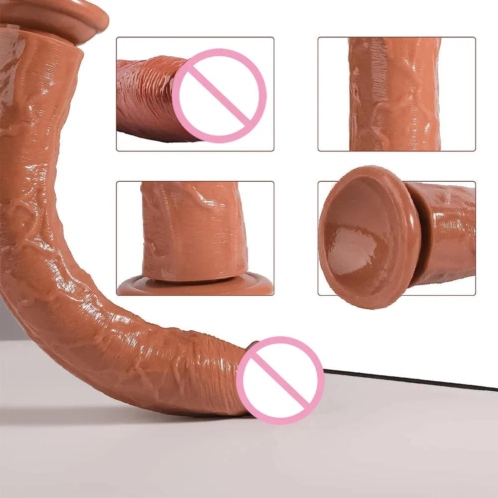 13 inch Long Realistic Dildo Butt Plug - Strapon Suction Cup Dildos Sex Toys