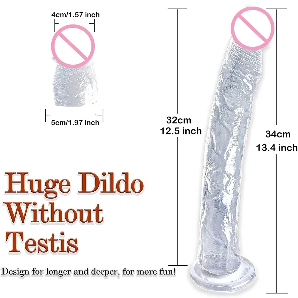 13 inch Long Realistic Dildo Butt Plug - Strapon Suction Cup Dildos Sex Toys