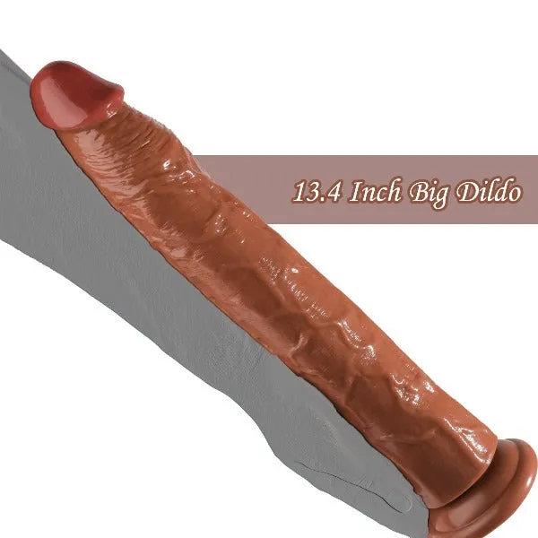 13 inch Long Realistic Dildo Butt Plug - Strapon Suction Cup Dildos Sex Toys