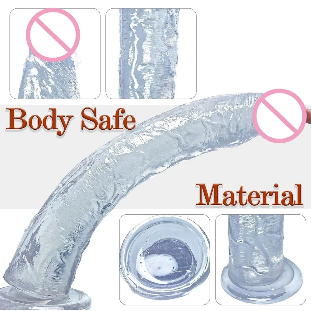 13 inch Long Realistic Dildo Butt Plug - Strapon Suction Cup Dildos Sex Toys