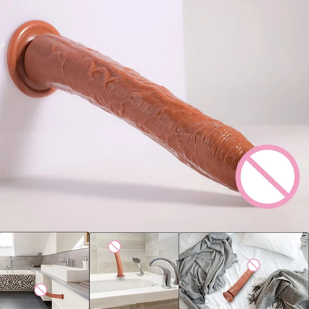 13 inch Long Realistic Dildo Butt Plug - Strapon Suction Cup Dildos Sex Toys