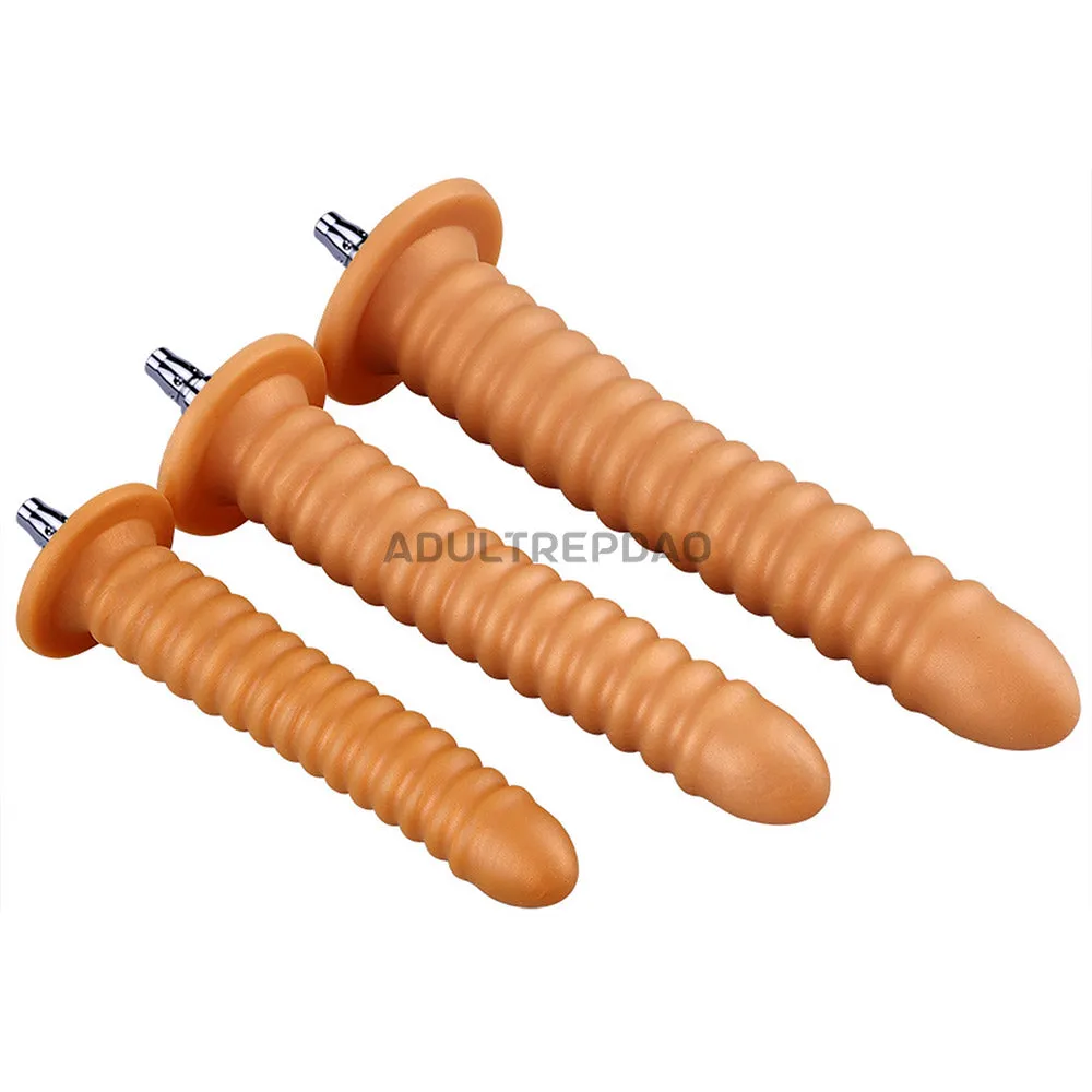 13.19-inch Dual Density Silicone Super Long Spiral Texture Butt Plug for Lustti Sex Machines