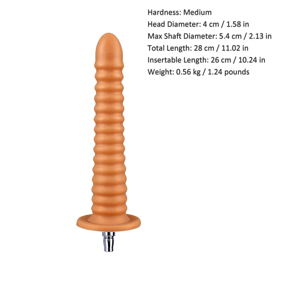 13.19-inch Dual Density Silicone Super Long Spiral Texture Butt Plug for Lustti Sex Machines