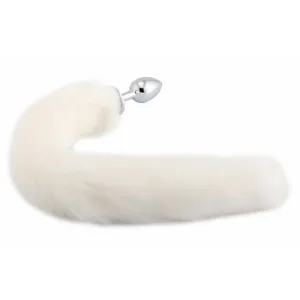 14 White Cat Tail Stainless Steel Plug