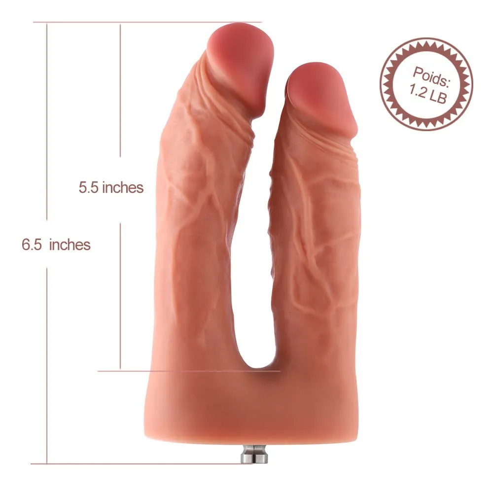 6.5 Realistic Double Penetrator Silicone Dildo for Hismith Sex Machines