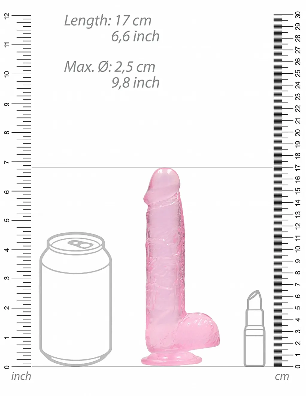 6in Realistic Dildo With Balls