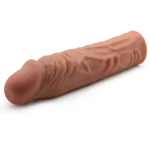 7.5-inch Realistic Feel Flesh Brown Penis Sleeve with Vain Details