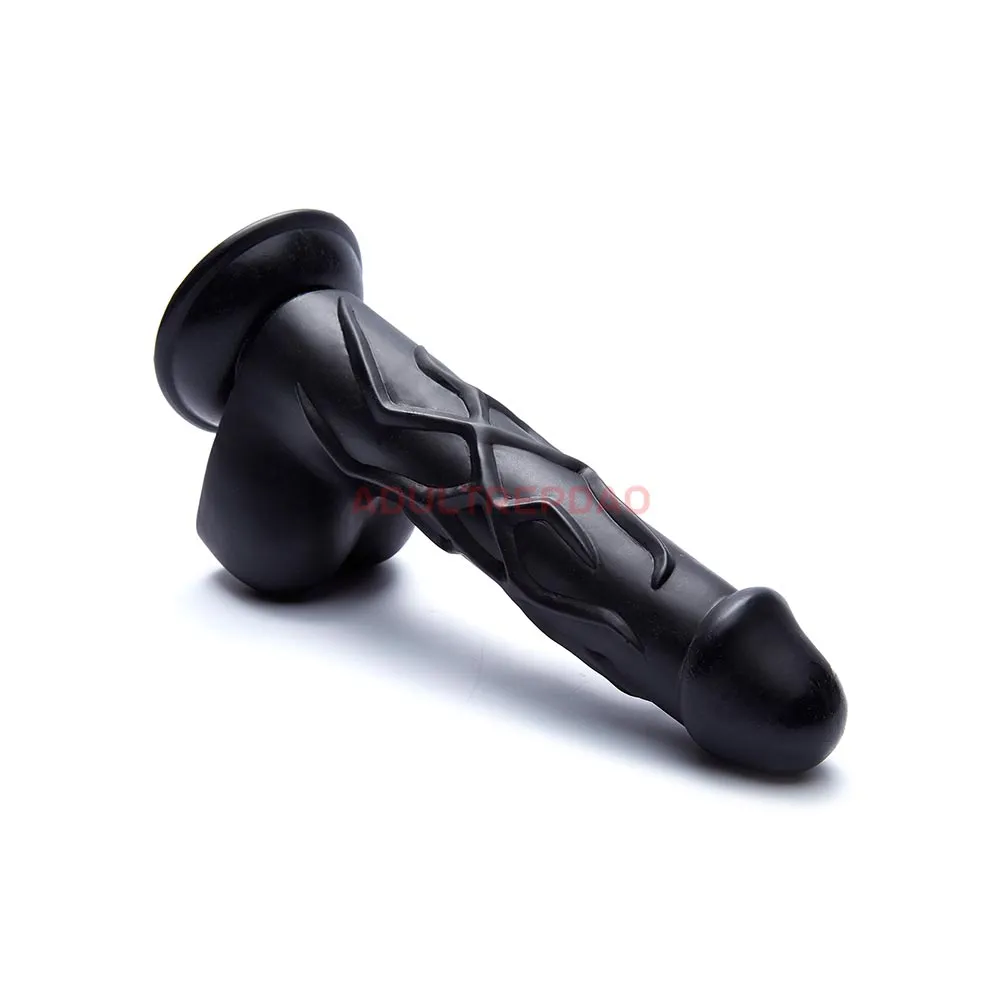 8.86-inch Black Big Dildo Attachment for Lustti Sex Machines. w/ Bulging Veins
