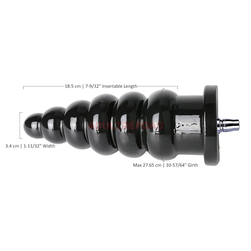 9.06-inch Anal Training Ribbed Butt Plug Attachment for Lustti Sex Machines