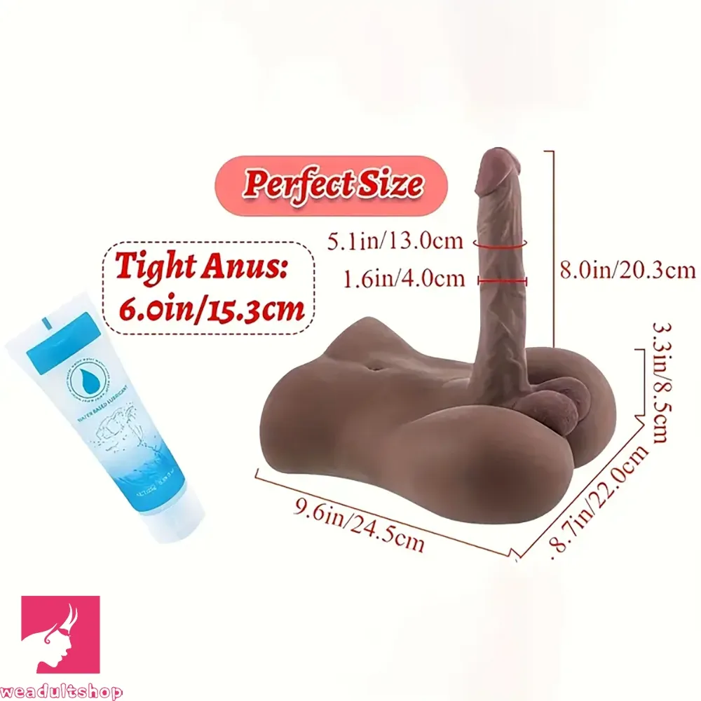 9.6in Male Dildo Sex Doll Torso With Flexible Dildo Realistic Big Soft Cock