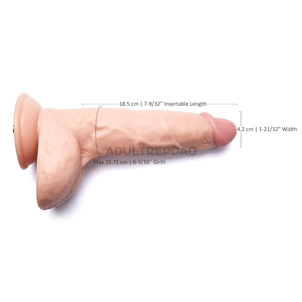 9.84-inch Chubby Huge Dildo Attachment for Lustti Sex Machines. w/ Wide Testicles