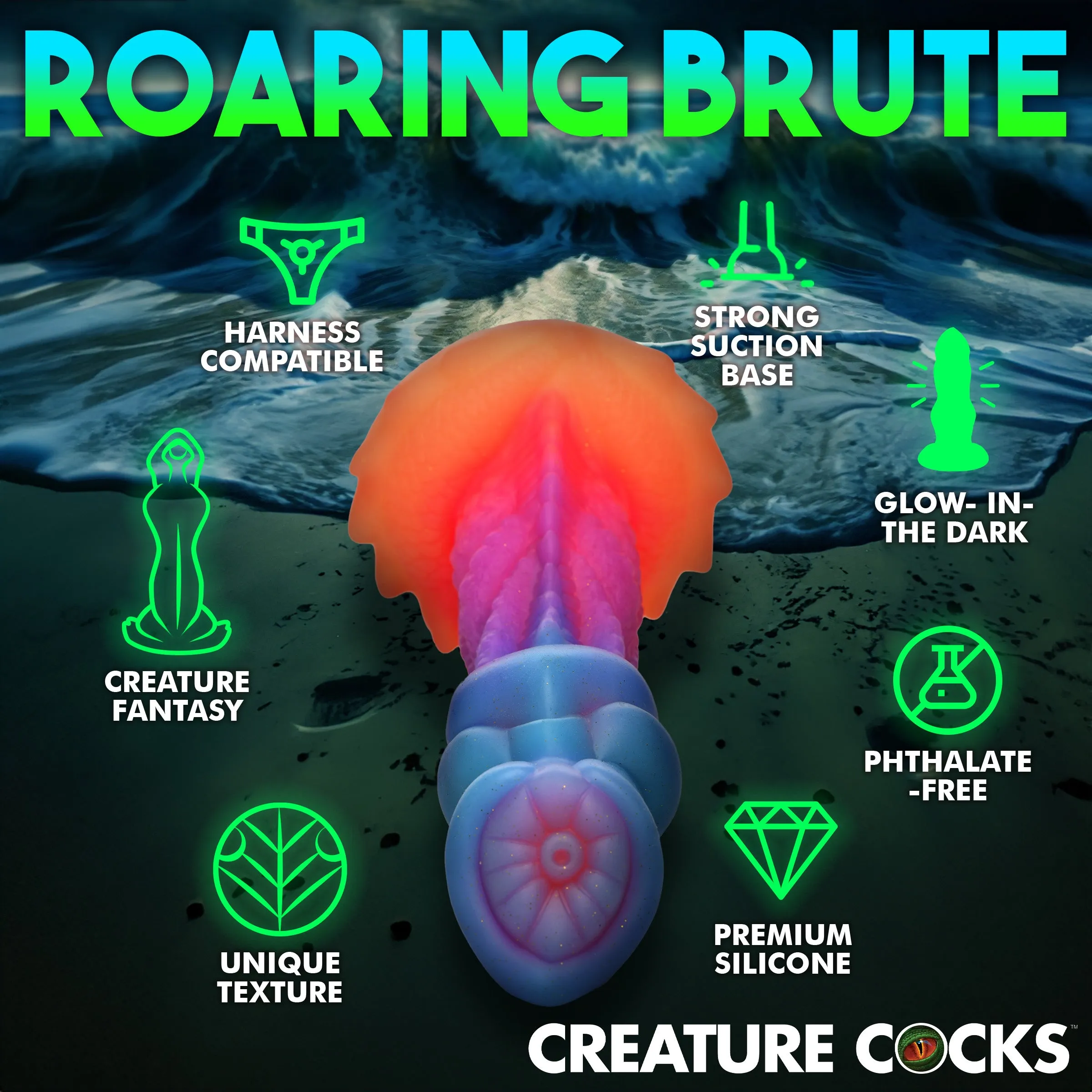 Aquacock Glow In The Dark Dildo