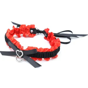 BDSM Lace Collar| Bondage | Bow Adjustable Necklace | Attachment Ring