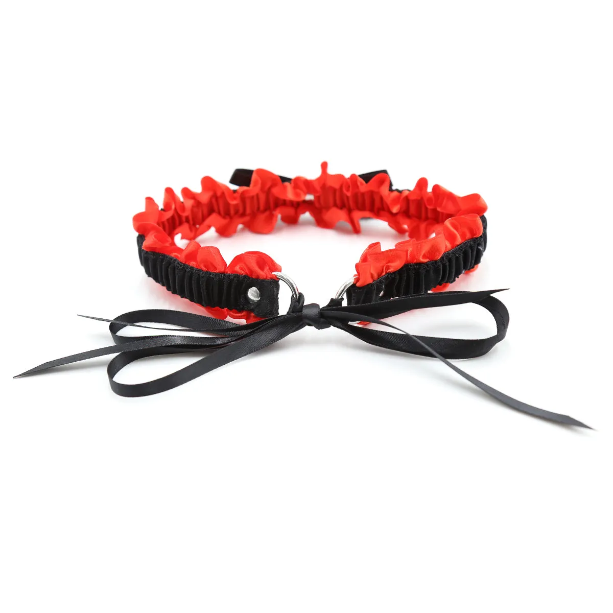 BDSM Lace Collar| Bondage | Bow Adjustable Necklace | Attachment Ring