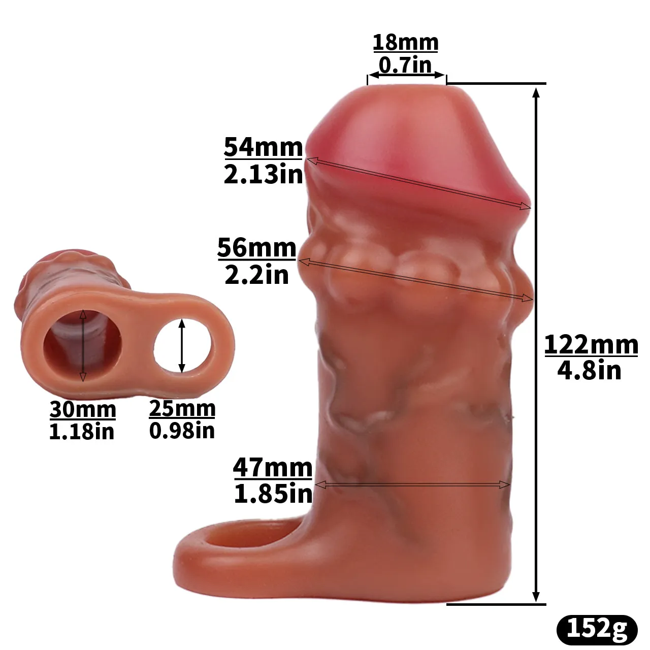 Big Girthy Realistic Dildo Cocksleeve Male Sex Toy - Hollow Penis Sleeve Masturbation
