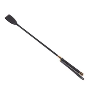 Black BDSM Crop with golden metal endings 45 cm