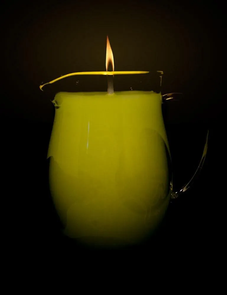 Blacklight Wax Play Candle Pitcher. Yellow