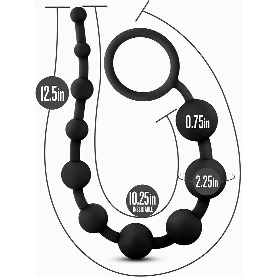 Blush Novelties Anal Adventures Platinum Ultrasilk Silicone 10 Beads Graduated Sizes
