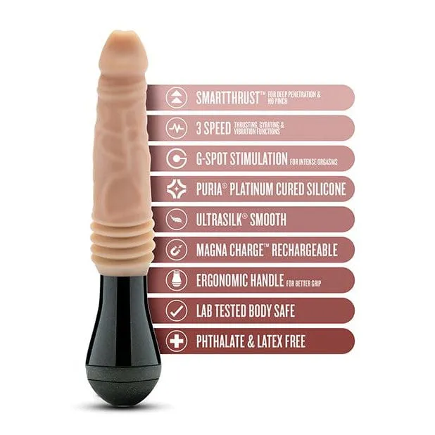 Blush Novelties - DrSkin Silicone Dr Knight Thrusting Gyrating Vibrating Dildo 10.5 (Beige)
