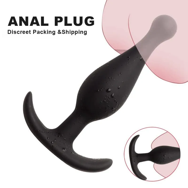 Booty Call Butt Plug Probe | Black | Flexible | Easy Pull Handle | Slim Fit