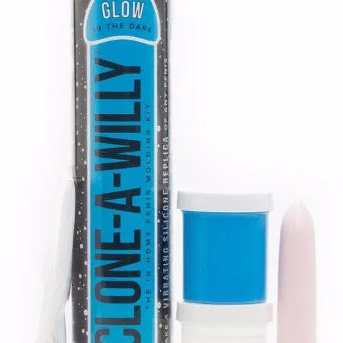Clone A Willy Vibrating Silicone Penis Casting Kit - Glow In the Dark Blue