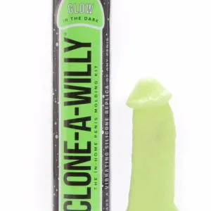 Clone A Willy Vibrating Silicone Penis Casting Kit - Glow In the Dark Green
