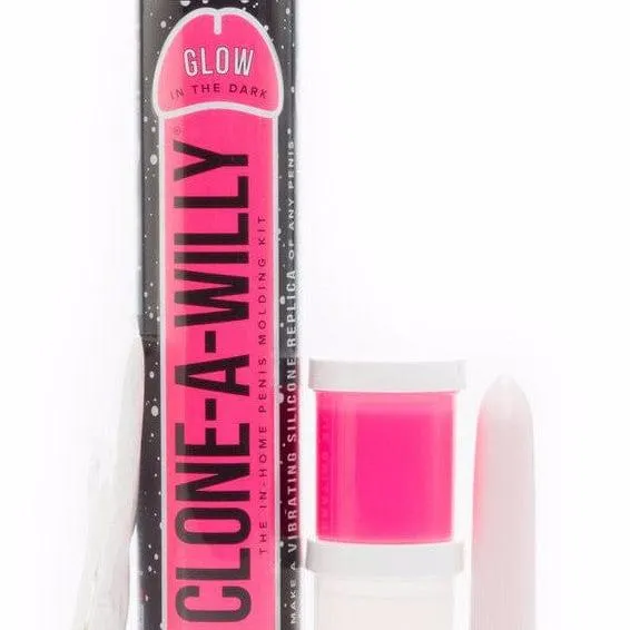 Clone A Willy Vibrating Silicone Penis Casting Kit - Glow In the Dark Pink