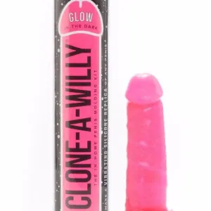 Clone A Willy Vibrating Silicone Penis Casting Kit - Glow In the Dark Pink