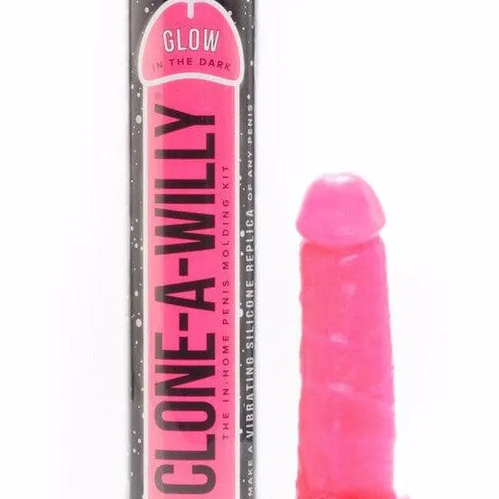 Clone A Willy Vibrating Silicone Penis Casting Kit - Glow In the Dark Pink