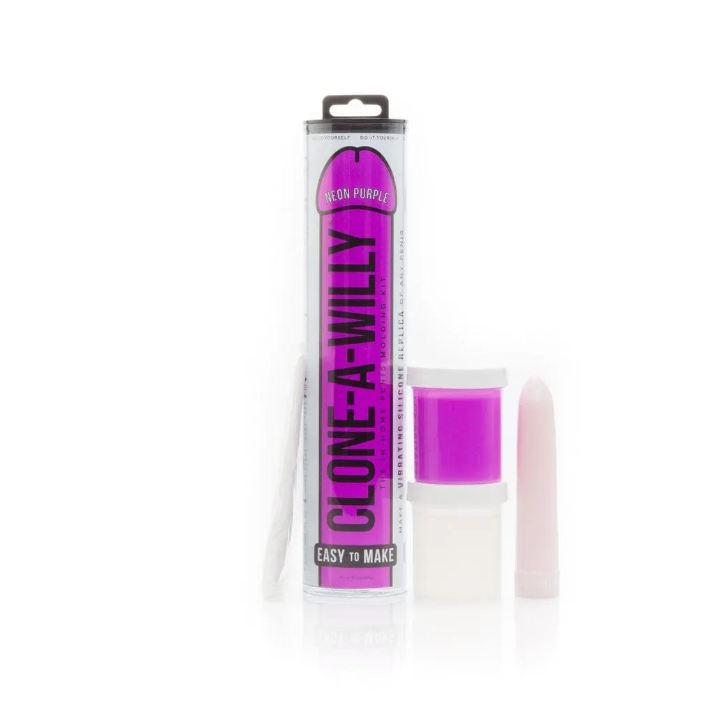 Clone A Willy Vibrating Silicone Penis Casting Kit - Neon Purple