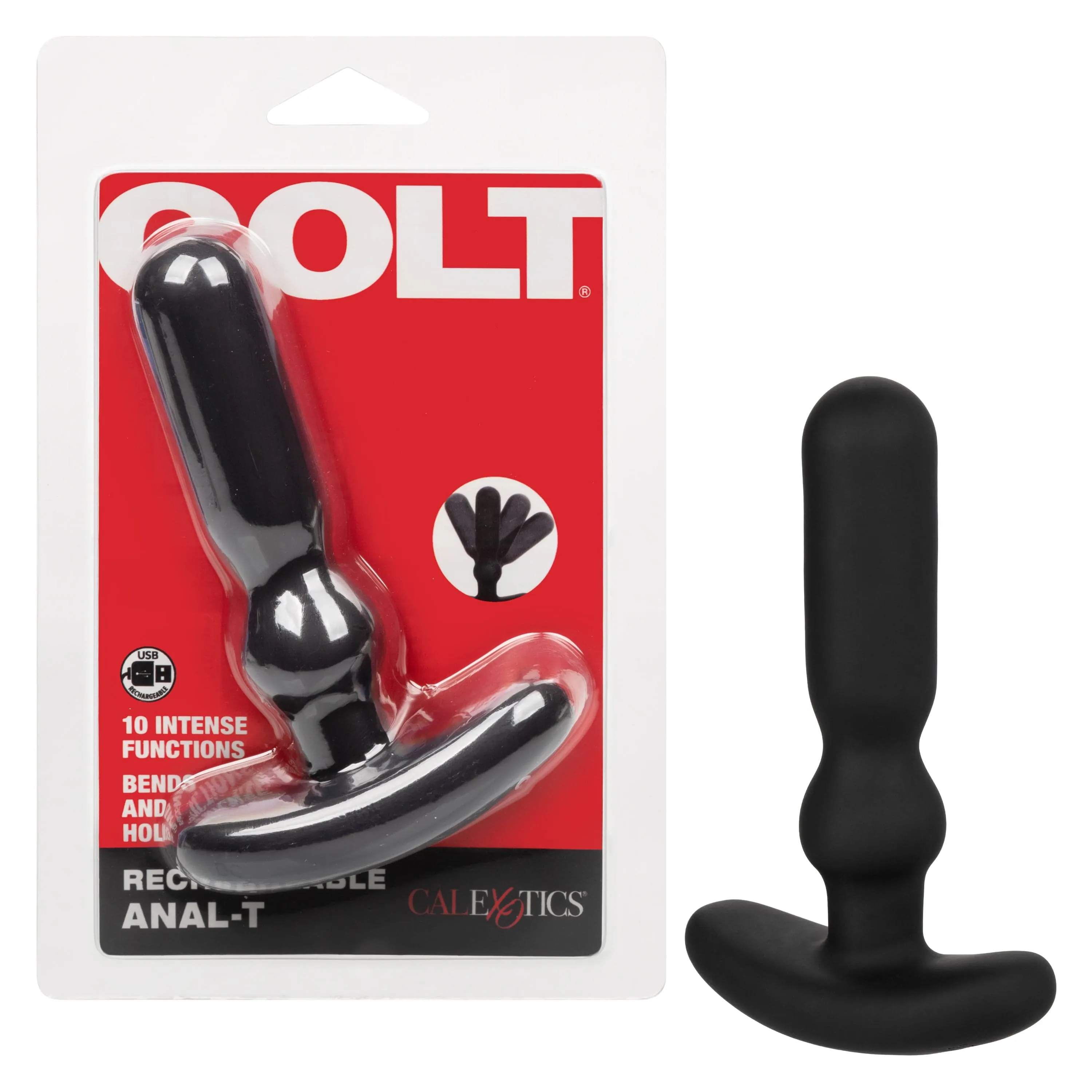 Colt - Rechargeable Anal T Vibrating Anal Plug (Black)
