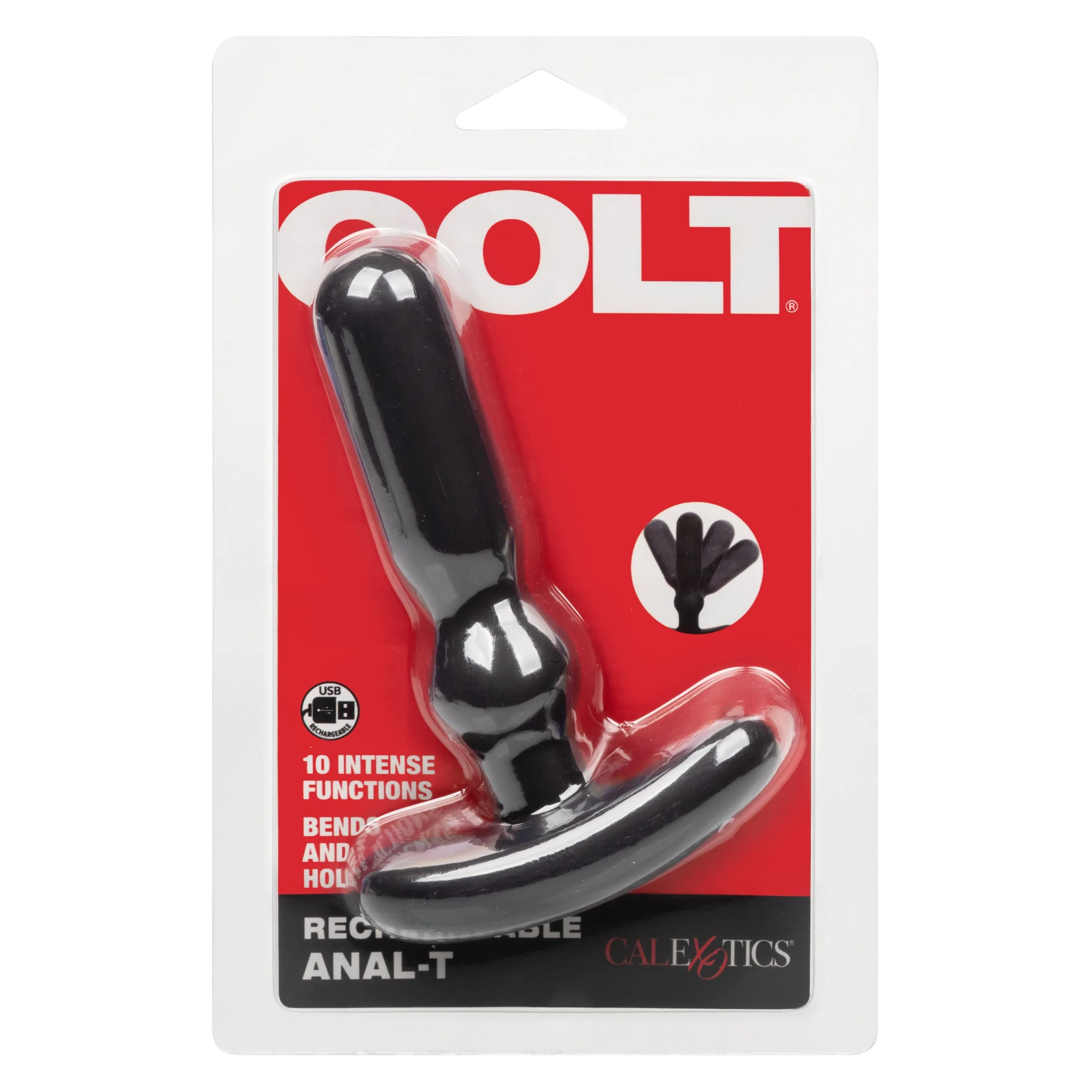 Colt - Rechargeable Anal T Vibrating Anal Plug (Black)