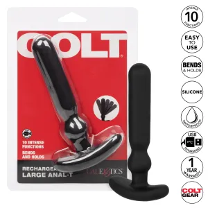 Colt - Rechargeable Large Anal T Vibrating Anal Plug (Black)