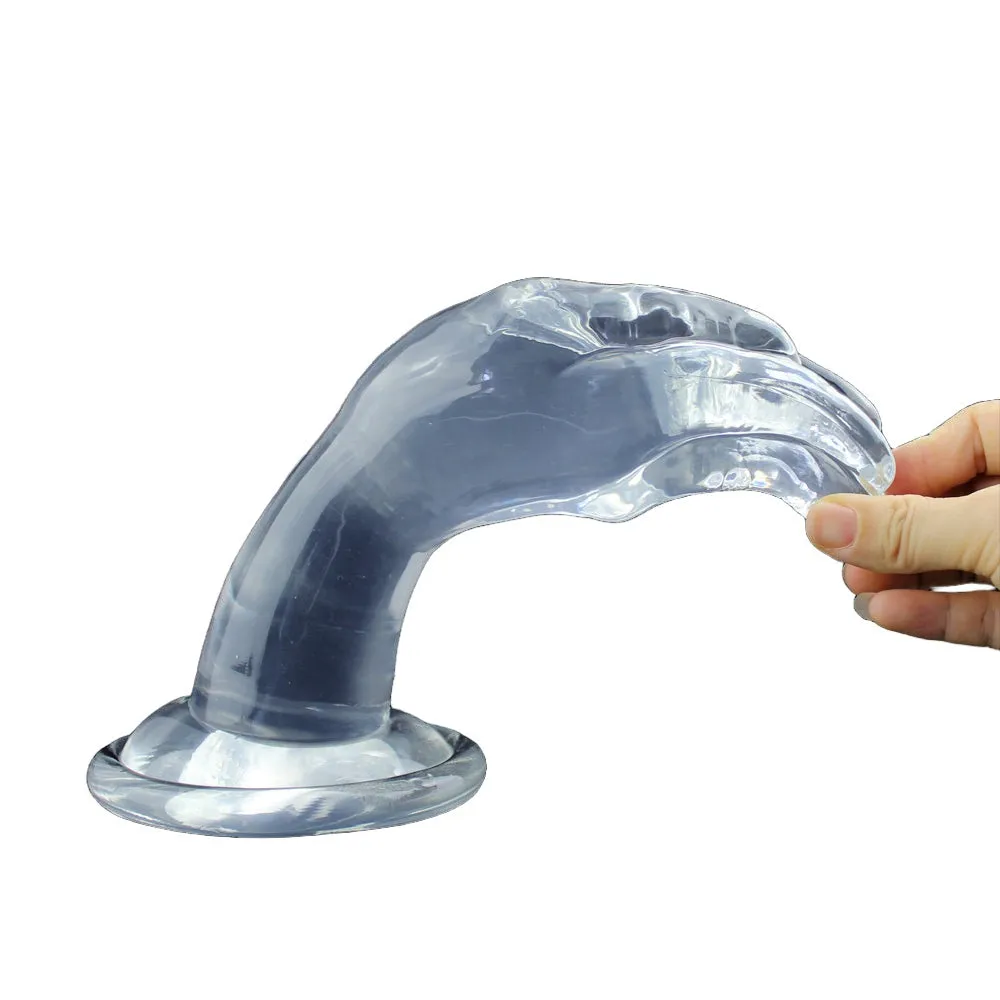 Come Closer Hand  Butt Plug | Suction Cup | Clear Flexible | Free Satin Bag