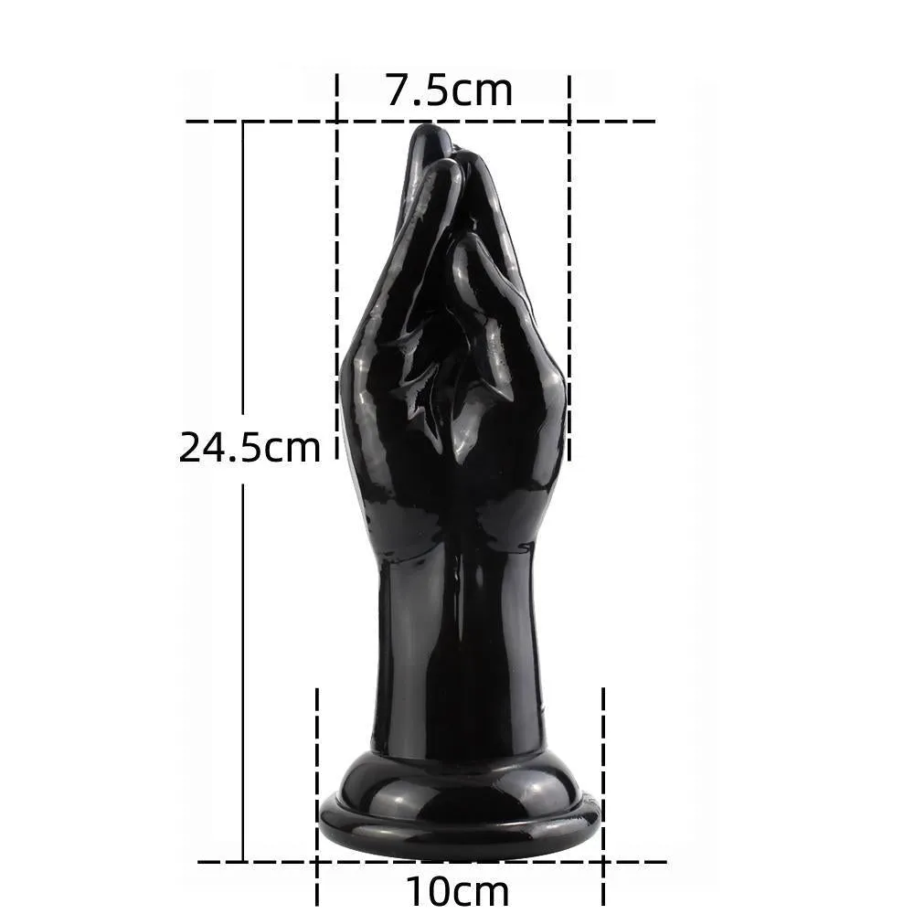 Come Closer Hand  Butt Plug | Suction Cup | Clear Flexible | Free Satin Bag