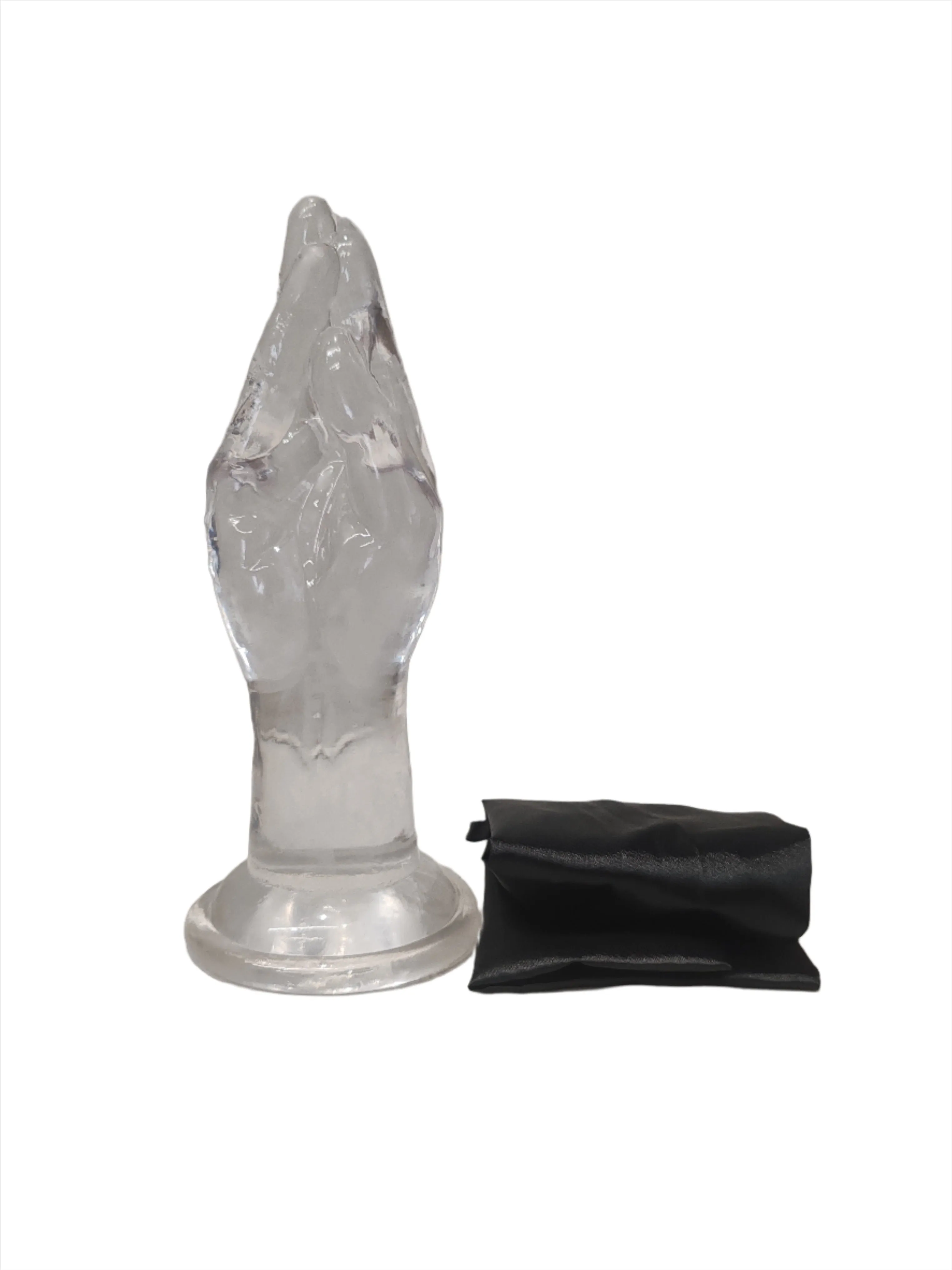 Come Closer Hand  Butt Plug | Suction Cup | Clear Flexible | Free Satin Bag
