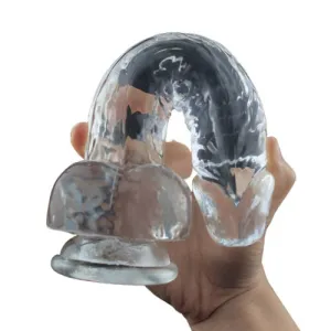 Come Closer Soft Clear Play Dildo 9.2 | Suction Cup | Flexible | Free Satin Bag