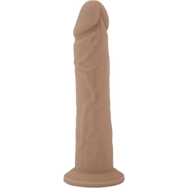 Dildo SILEX-D 8 Model 2. design realist. reactiv la căldură. bază cu ventuză pentru fixare. lungime 20.3 cm. culoarea pielii