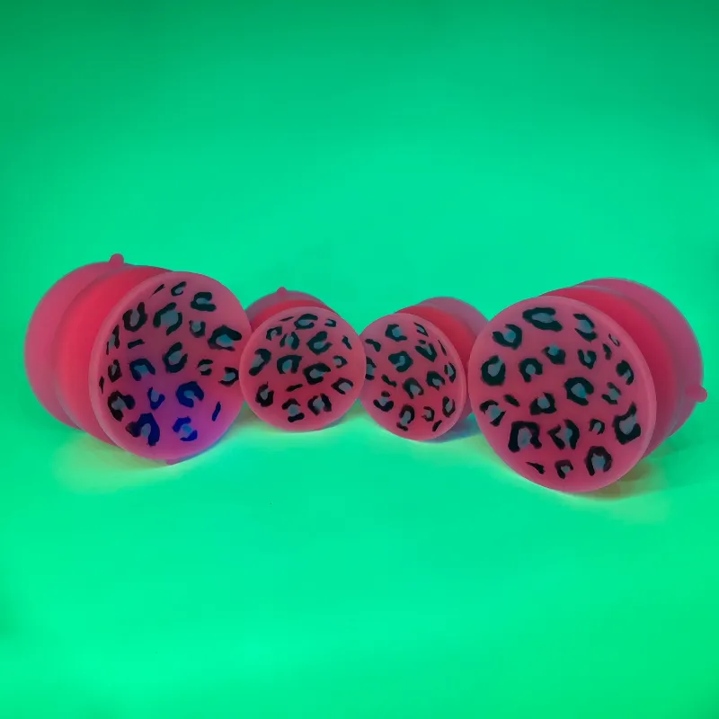 Double-sided suction cup 'Vio-Leopard #2' UV/GITD medium