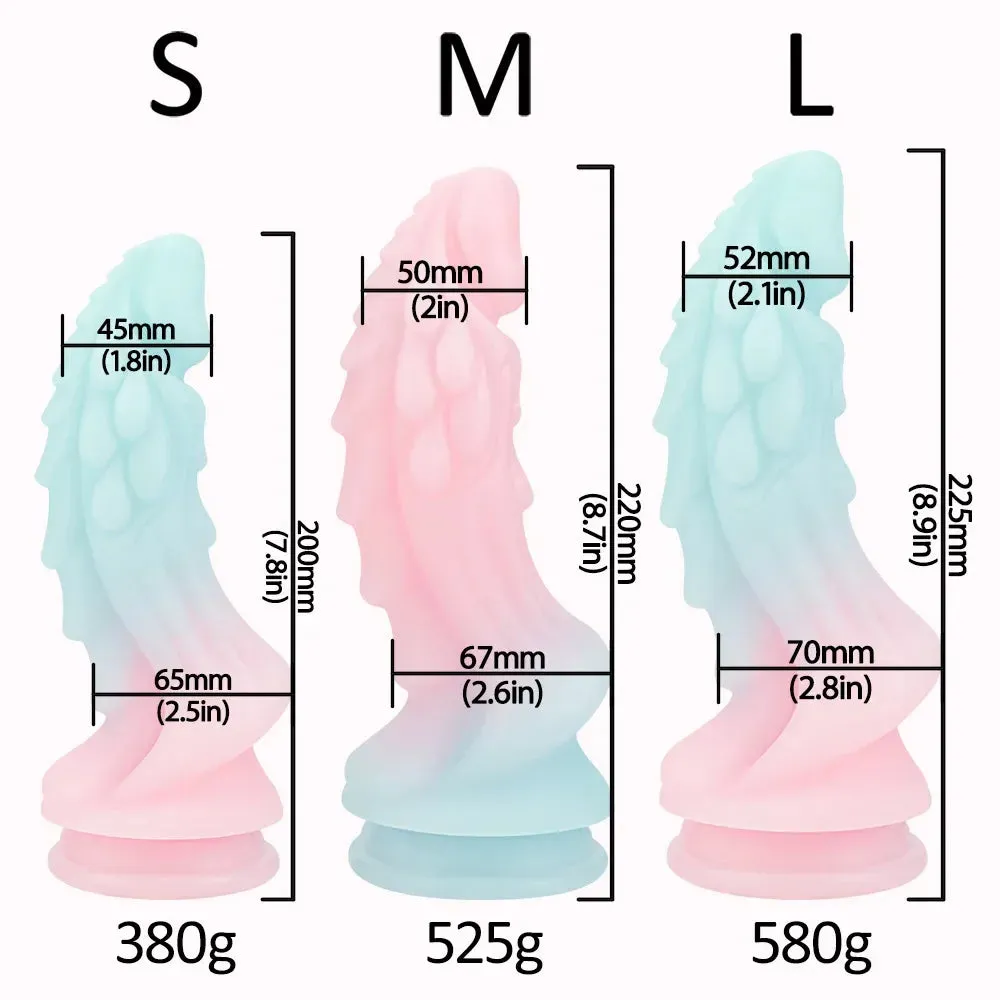 Dragon Monster Dildo Butt Plug - Luminous Macaron Color Fantasy Dildos Women Sex Toy