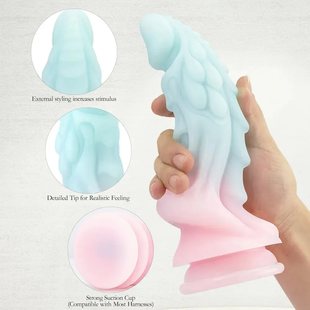 Dragon Monster Dildo Butt Plug - Luminous Macaron Color Fantasy Dildos Women Sex Toy