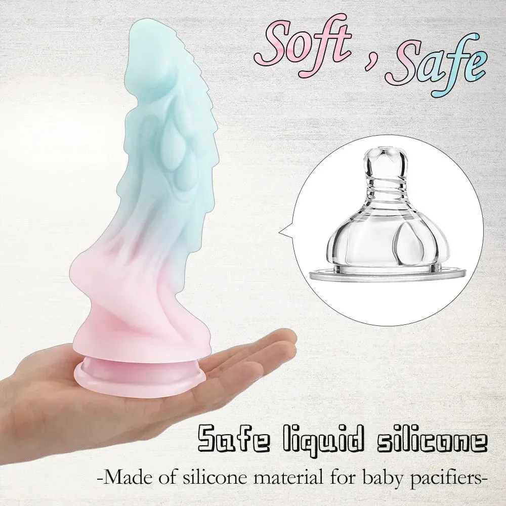 Dragon Monster Dildo Butt Plug - Luminous Macaron Color Fantasy Dildos Women Sex Toy