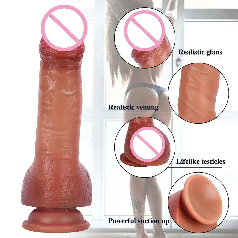 Ejaculating Dildo Butt Plug - Realistic Squirting Silicone Dildo Female Sex Toy