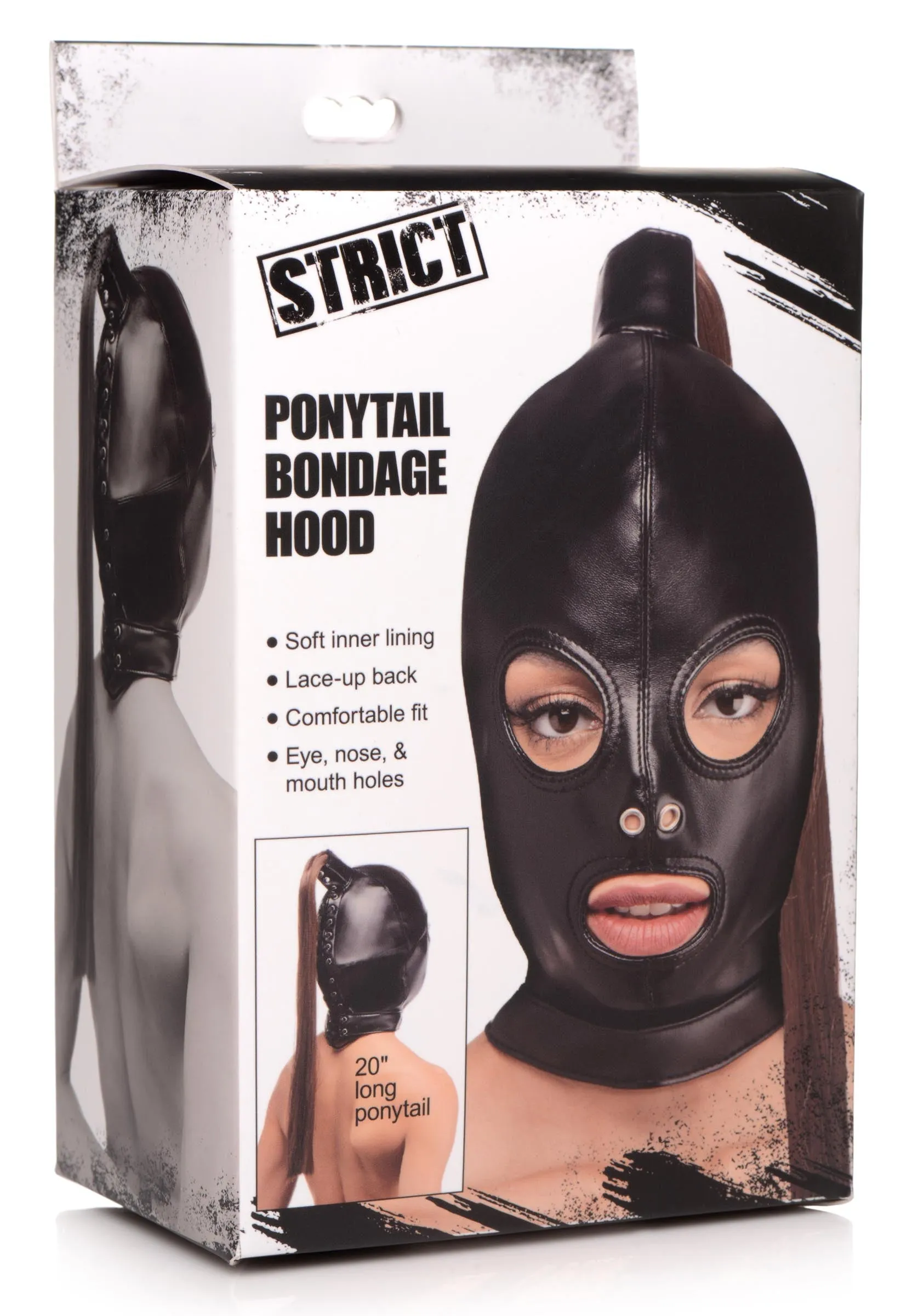 Enchanting Black Hood with Long Brown Ponytail